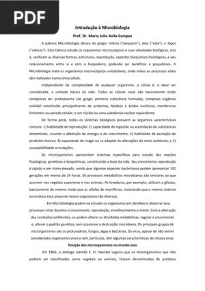 Introdução à Microbiologia (Artigo)