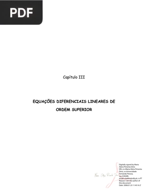 Equações diferenciais lineares de ordem superior