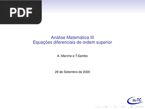 Equações diferenciais de ordem superior (Apresentação)