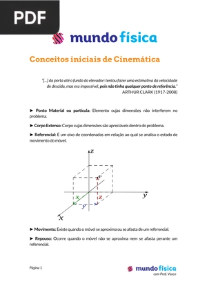 Conceitos iniciais de Cinemática
