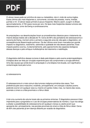 Câncer Ósseo (Artigo)