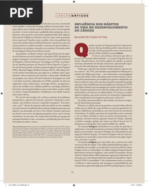 Influência dos hábitos de vida no desenvolvimento do câncer