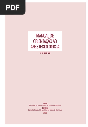 Manual de orientação ao anestesiologia