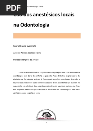 Uso dos anestésicos locais na Odontologia