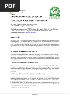 Tutorial de Anestesia da Semana (Artigo)