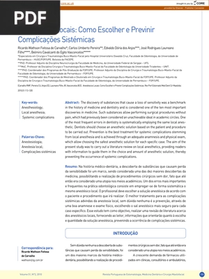 Anestésicos Locais: Como Escolher e Previnir Complicações Sistémicas (Artigo)