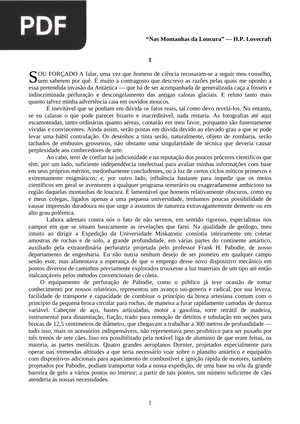 Nas montanhas da loucura