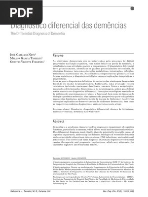 Diagnóstico diferencial das demências
