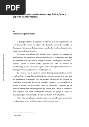 Métodos e Técnicas de Benchmarking: Definições e a Experiência Internacional