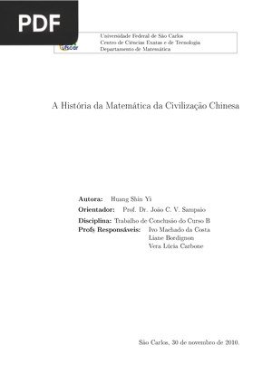 A História da Matemática da Civilização Chinesa