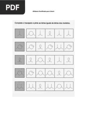 Alfabeto Pontilhado para Colorir