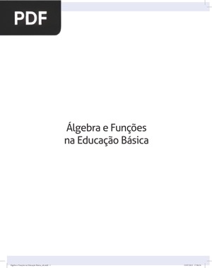 Álgebra e Funções na Educação Básica