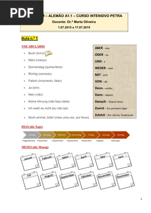 Apontamentos de Alemão - Nível A1.1