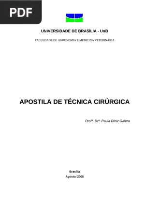 Apostila de técnica cirúrgica