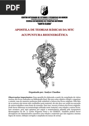 Apostila de teorias básicas da MTC. Acupuntura bioenergética