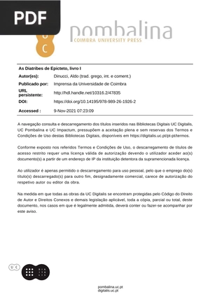 As Diatribes de Epicteto, livro I