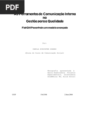 As Ferramentasde ComunicaçãoInterna na Gestãoparaa Qualidade
