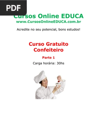 Curso Gratuito Confeiteiro