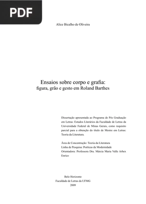 Ensaios sobre Corpo e Grafia - figura, grão e gesto em Roland Barthes