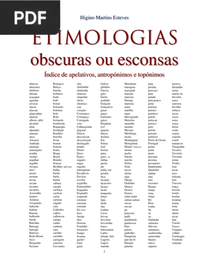 Etimologías obscuras ou esconsas