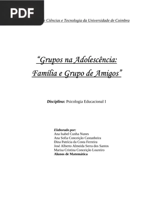 Grupos na Adolescência: Família e Grupo de Amigos