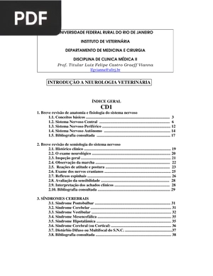 Introdução a neurologia veterinária