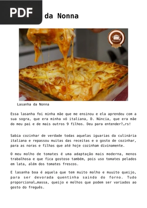 Lasanha da Nonna