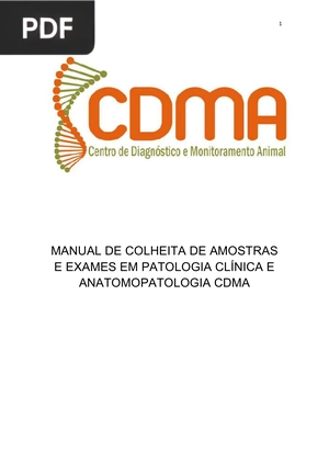 Manual de colheita de amostras e exames em patologia clínica e CDMA