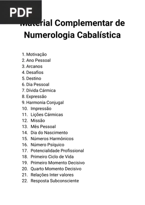 Material Complementar de Numerologia Cabalística