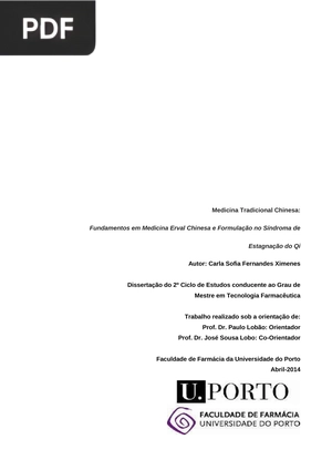 Medicina Tradicional Chinesa: Fundamentos em Medicina Erval Chinesa e Formulação no Síndroma de