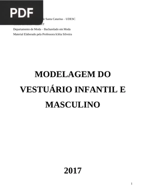 Modelagem do vestuário infantil e masculino