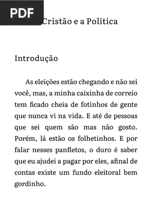 O Cristão e a Política