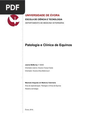 Patologia e Clínica de Equinos