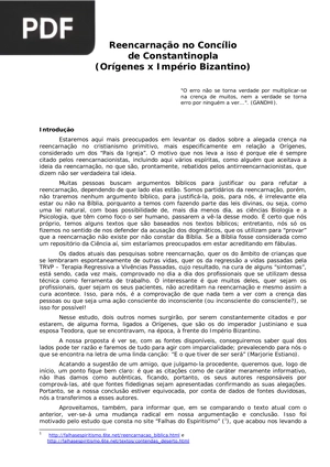 Reencarnação no Concílio de Constantinopla (Orígenes x Império Bizantino)