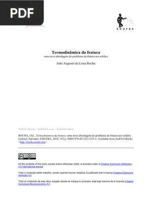 Termodinâmica da fratura - Uma nova abordagem do problema da fratura nos sólidos