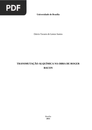 Transmutação Alquímica na Obra de Roger Bacon